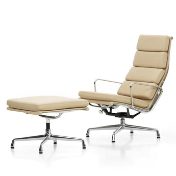 Vitra Eames EA 222 Soft Pad Lounge Chair and Vitra Eames EA 223 Soft Pad Stool group setting
