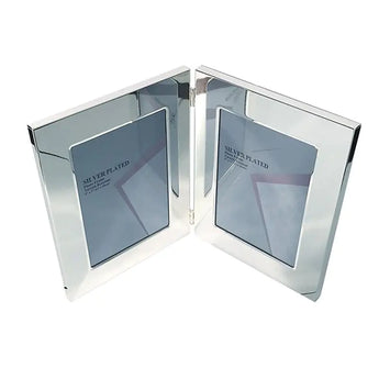Philippi Solo Silver Plated Double Photo Frame for x2 7x5in