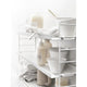 String Pocket Metal Shelving in White — lifestyle, detail