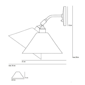 Original BTC Task Ceramic Short Wall Light