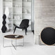 Carl Hansen CH417 Tray Table in Smoked Oak — lifestyle, with CH07 lounge chair