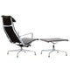 Vitra Eames EA 125 Aluminium Group Stool, with Vitra Eames EA 124 Aluminium Group Chair — packshot