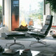 Vitra Eames EA 222 Soft Pad Lounge Chair, with EA 223 Soft Pad Stool — lifestyle