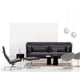 Vitra Eames EA 222 Soft Pad Lounge Chair, with EA 223 Soft Pad Stool — studio