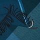 Vitra Colour Block Blanket in Black/Blue — studio, detail