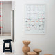 Vitra Design Museum The Chair Collection Poster 119x84cm — lifestyle, framed on wall with Cork