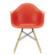 Vitra Eames Plastic Armchair RE DAW in 03 Poppy Red RE / Honey-Toned Ash — packshot, detail