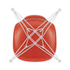 Vitra Eames Plastic Side Chair RE DSR Seat Upholstery in Poppy Red RE / White Powder Coated — packshot, detail