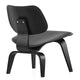 Vitra Eames Plywood Group LCW Leather Lounge Chair in Black Ash — packshot, detail