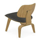 Vitra Eames Plywood Group LCW Leather Lounge Chair in Natural Ash — packshot, detail