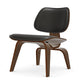 Vitra Eames Plywood Group LCW Leather Lounge Chair in Black Pigmented Walnut — packshot