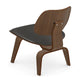Vitra Eames Plywood Group LCW Leather Lounge Chair in Black Pigmented Walnut — packshot, detail