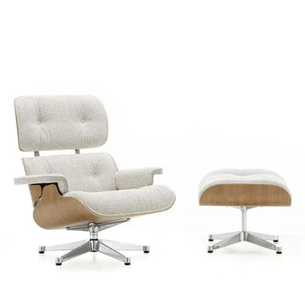 Vitra Eames Lounge Chair & Ottoman White Pigmented Walnut