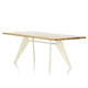 Vitra EM Dining Table Oak Top with Prouvé Blanc Colombe base — packshot