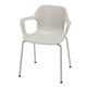 Vitra HAL RE Tube Armchair Stackable in Cotton White, chrome base — packshot