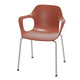 Vitra HAL RE Tube Armchair Stackable in Brick, chrome base — packshot