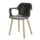 Vitra HAL RE Wood Armchair in Deep Black, natural oak base — packshot