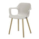 Vitra HAL RE Wood Armchair in Cotton White, natural oak base — packshot