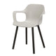 Vitra HAL RE Wood Armchair in Cotton White, dark oak base — packshot