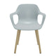 Vitra HAL RE Wood Armchair in Ice Grey, natural oak base — packshot, detail