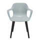 Vitra HAL RE Wood Armchair in Ice Grey, dark oak base — packshot, detail