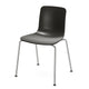 Vitra HAL RE Tube Chair Stackable in Deep Black, chrome base — packshot