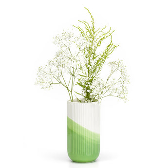 Vitra Herringbone Vessels Vase Ribbed in Green — studio, detail