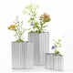 Vitra Nuage Vase Small, Medium and Large in Light Silver — packshot, with flowers