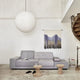Vitra Polder Sofa in The Sea Greens — lifestyle, with Vitra Cork Family and Vitra Akari 120A