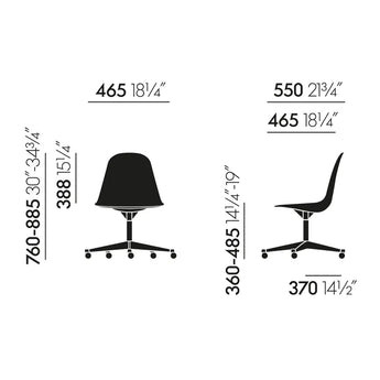 Vitra Eames Plastic Side Chair RE PSCC Full Upholstery
