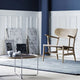 Carl Hansen CH22 Lounge Chair in Oak — lifestyle, with CH417 Tray Table