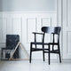 Carl Hansen CH26 Dining Chair in Oak Black Lacquer, black paper cord – lifestyle